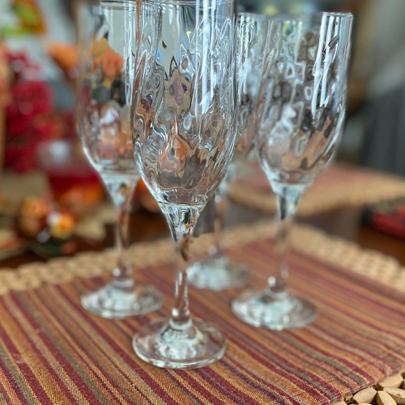 GORGEOUS SET OF 4 VINTAGE EUROPEAN OPTIC CRYSTAL CHAMPAGNE FLUTE GLASSES - Picture 14 of 14